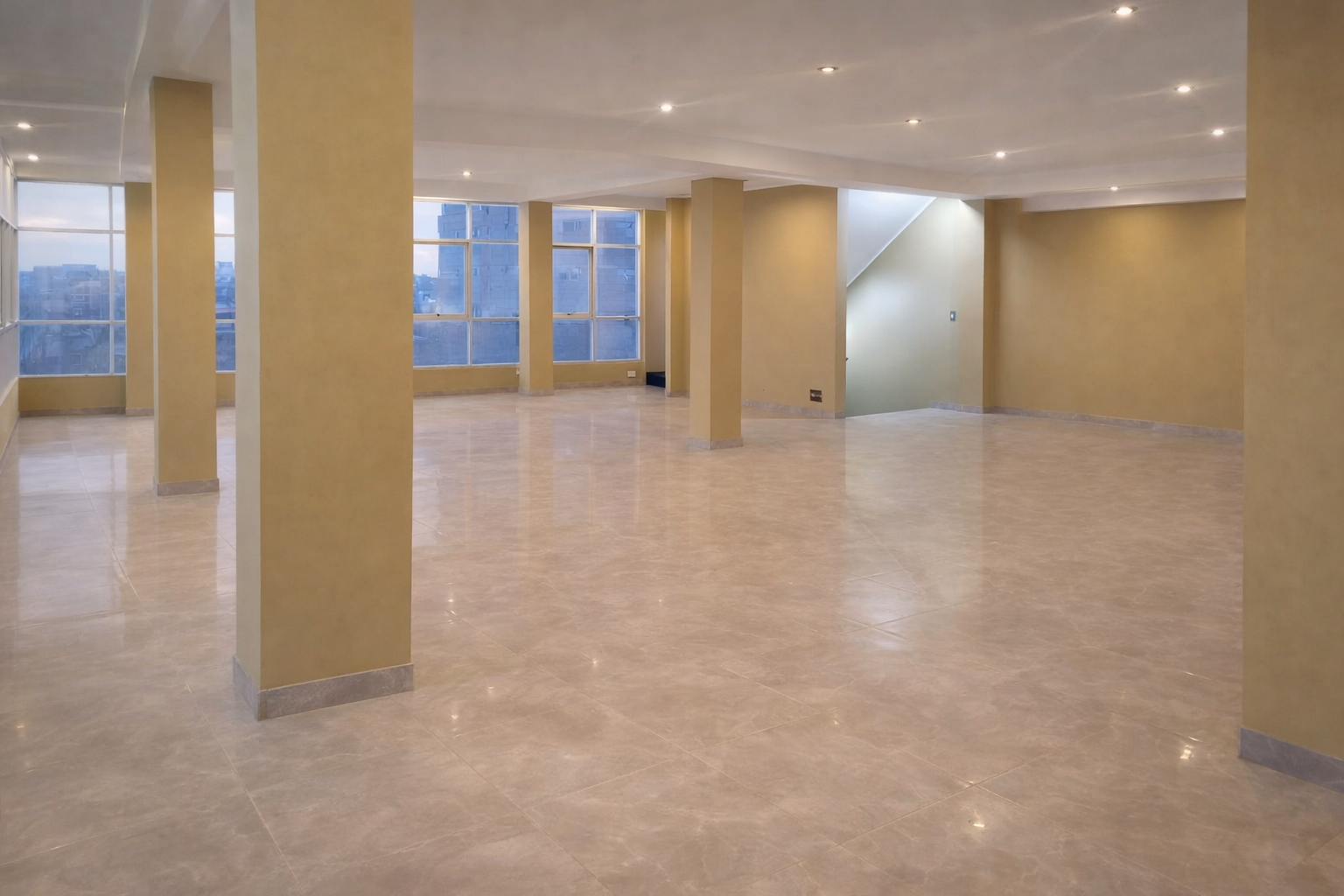 Área de recepción elegante con diseño contemporáneo